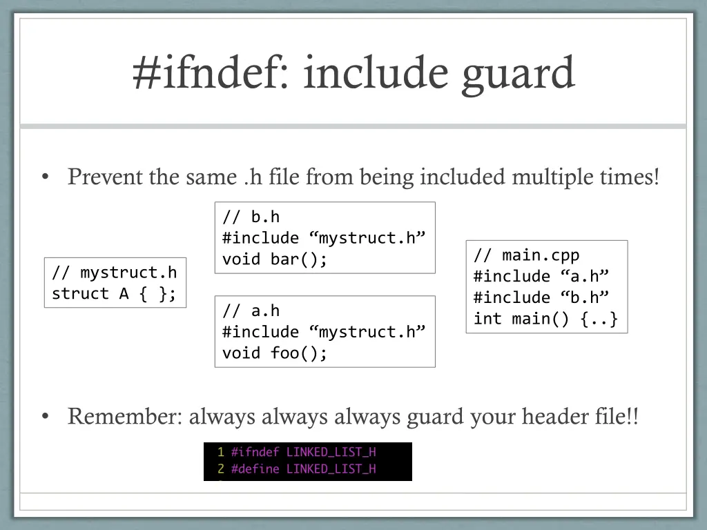 ifndef include guard