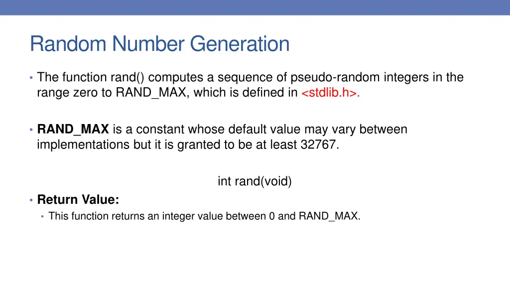 random number generation