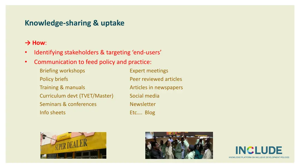 knowledge sharing uptake