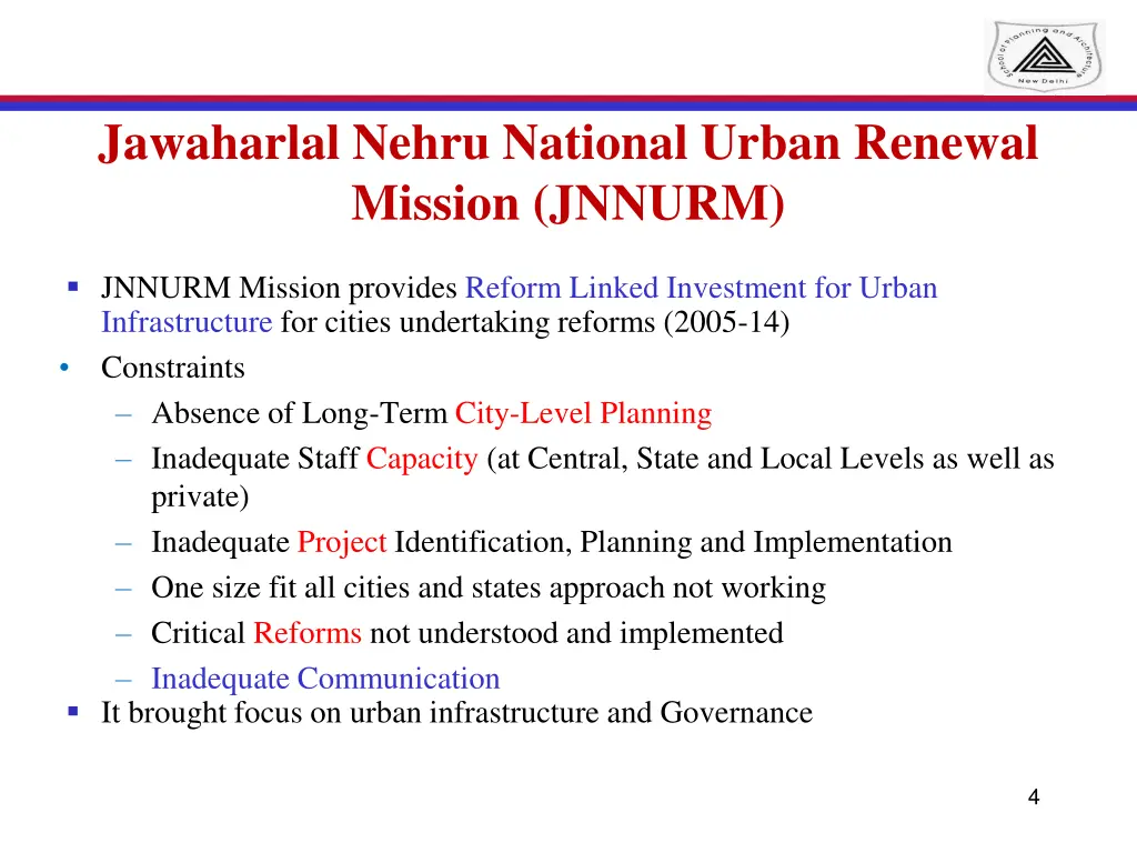 jawaharlal nehru national urban renewal mission