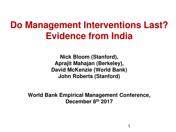 do management interventions last evidence from