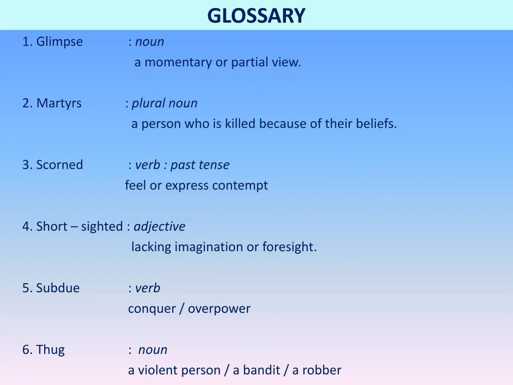 glossary