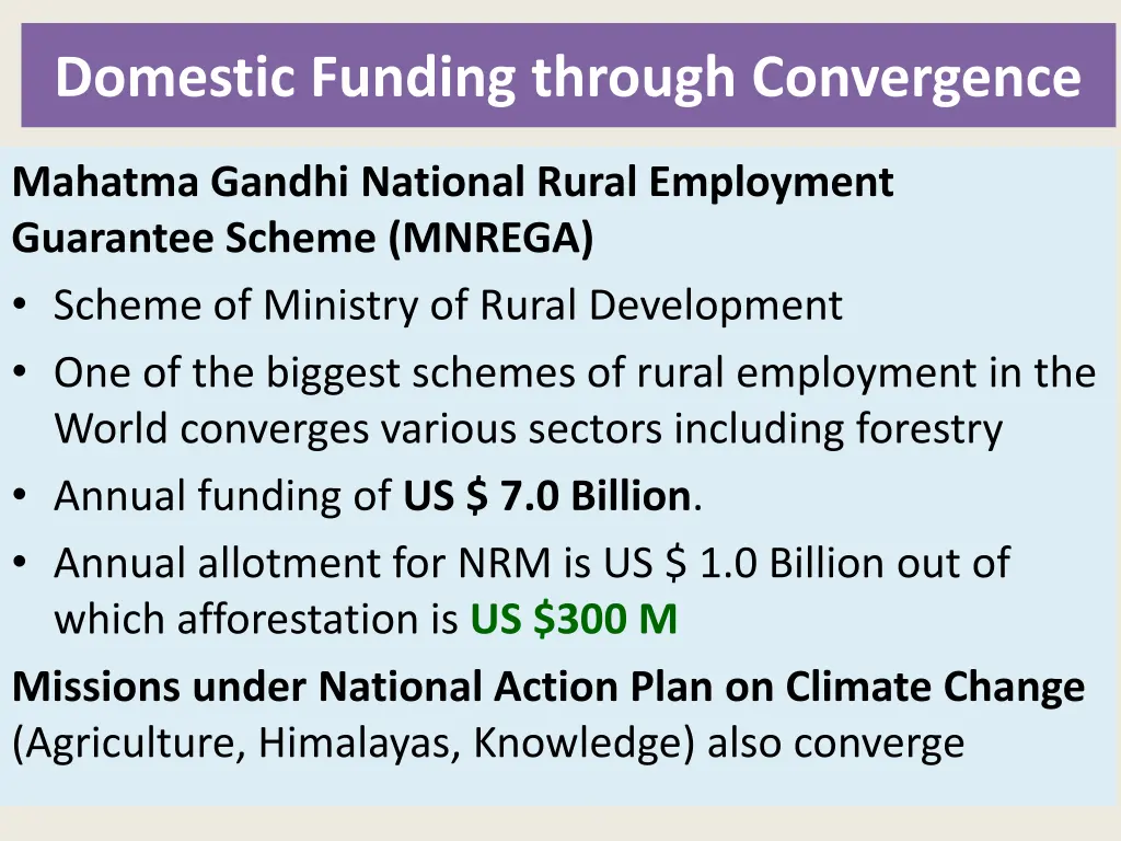 domestic funding through convergence