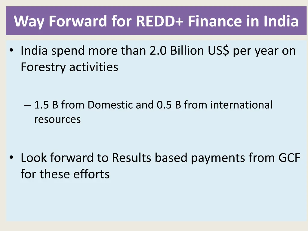 way forward for redd finance in india