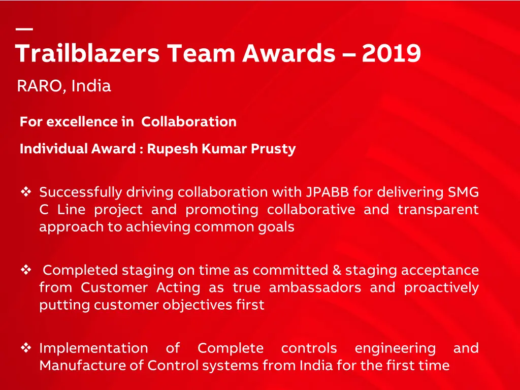 trailblazers team awards 2019 raro india 1