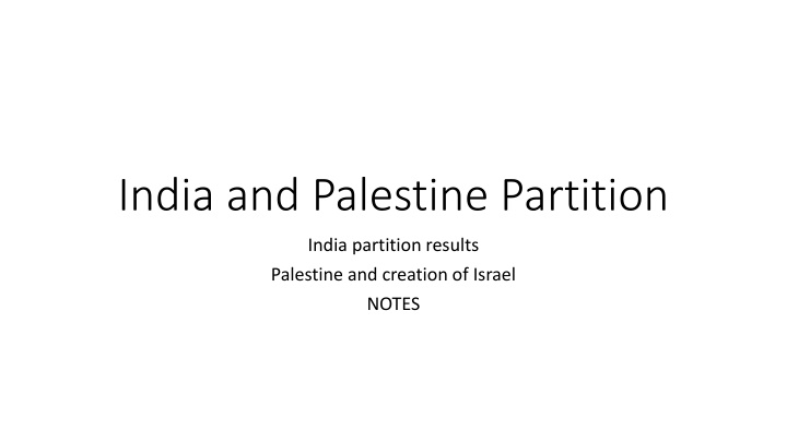 india and palestine partition