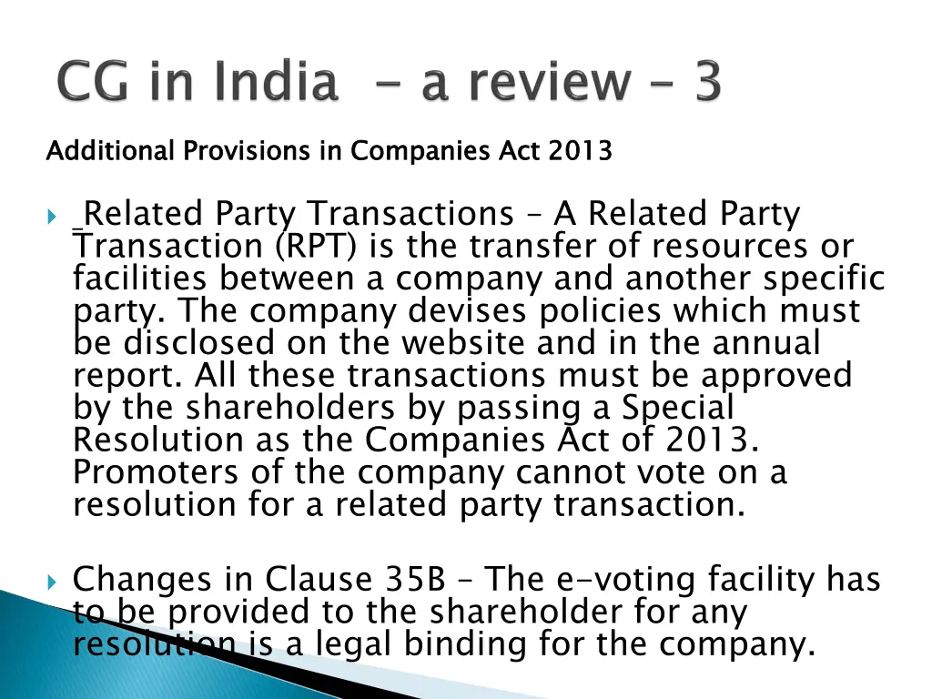 additional provisions in companies act 2013