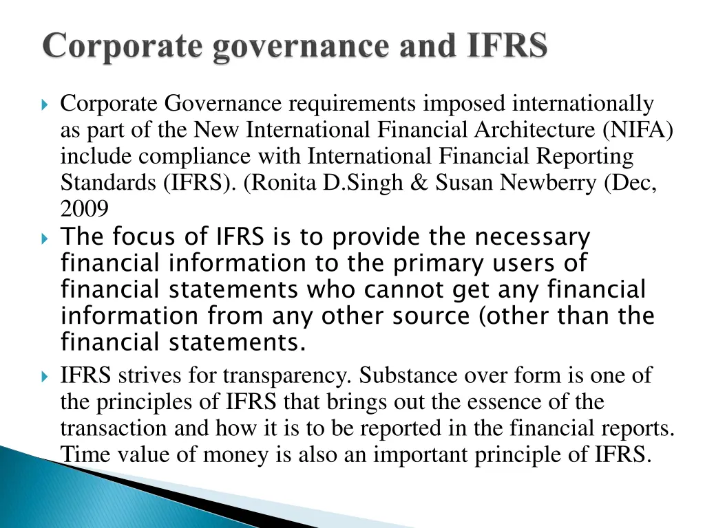 corporate governance requirements imposed