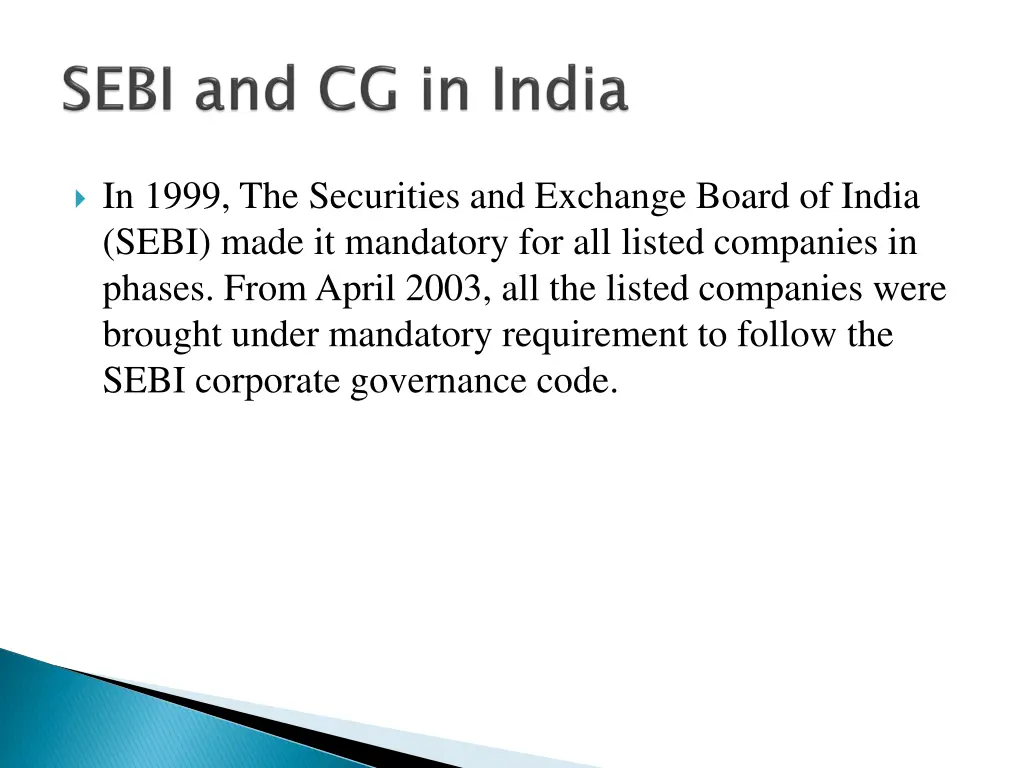 in 1999 the securities and exchange board