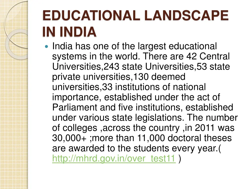 educational landscape in india india