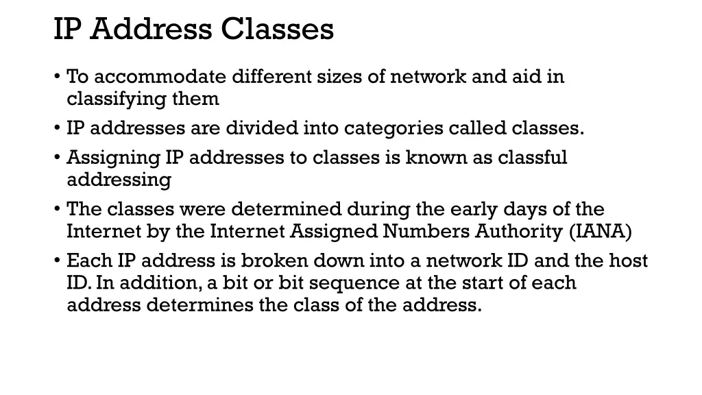 ip address classes