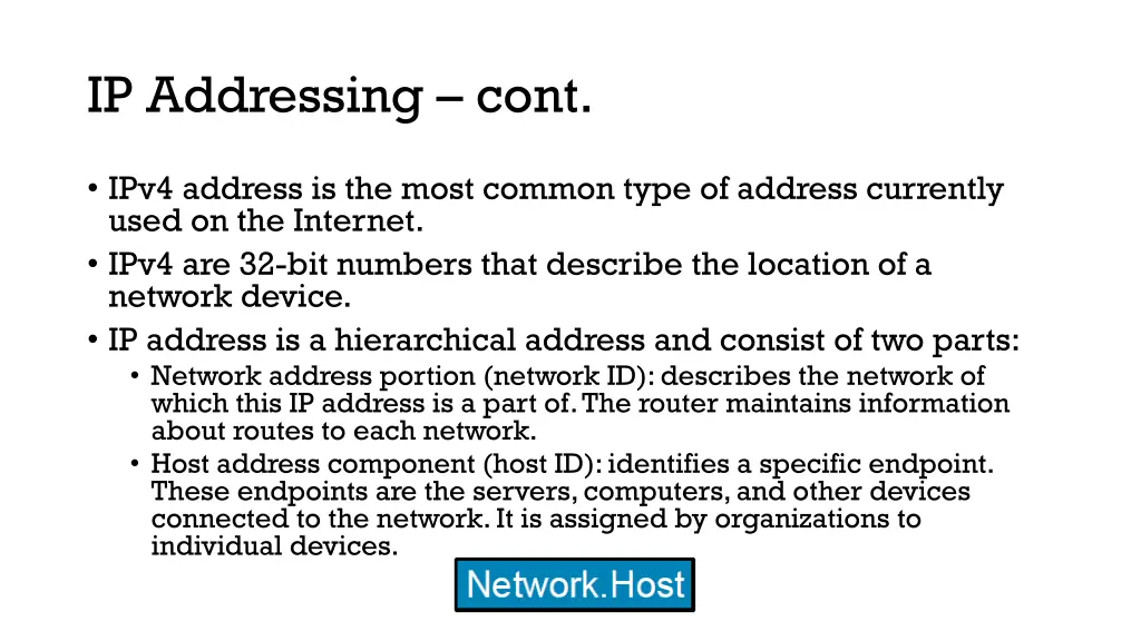 ip addressing cont