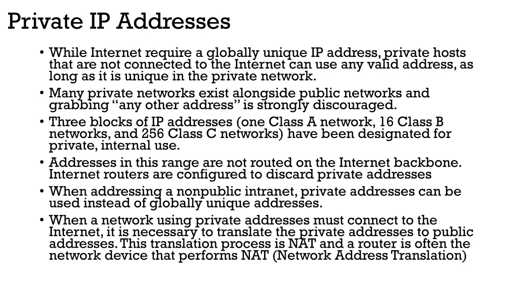 private ip addresses