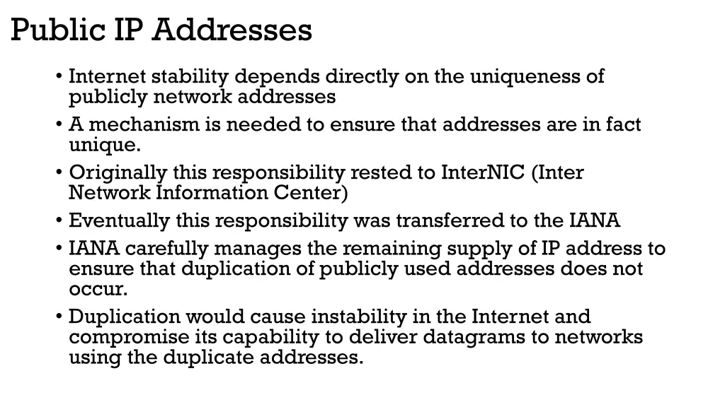 public ip addresses