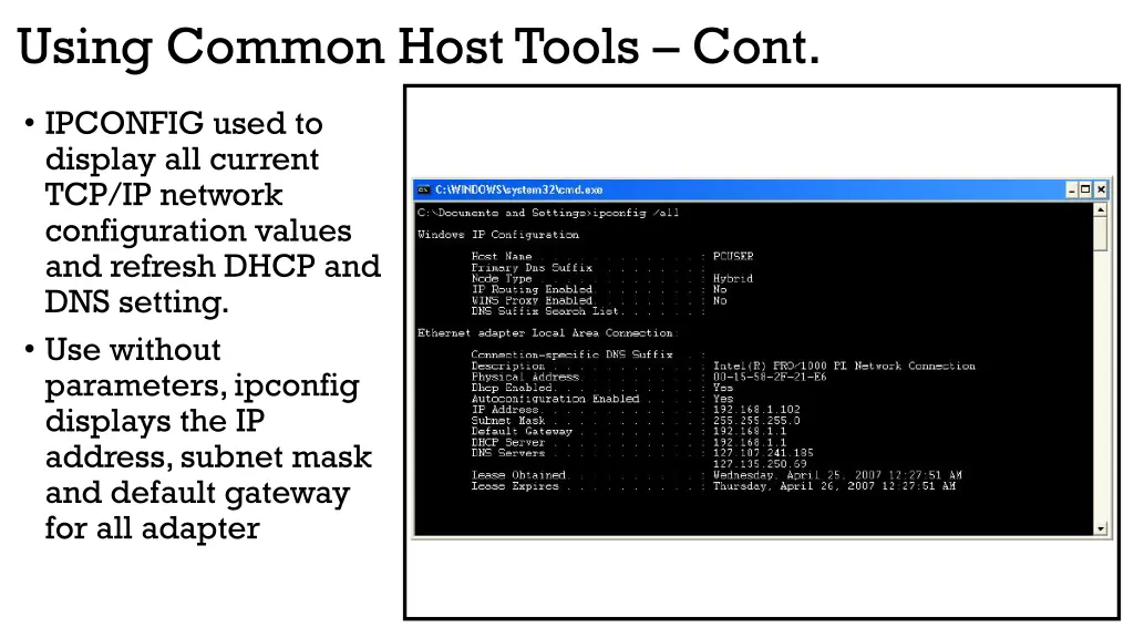 using common host tools cont