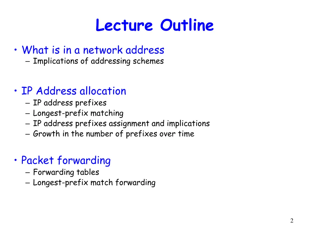 lecture outline