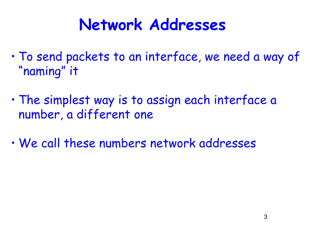 network addresses