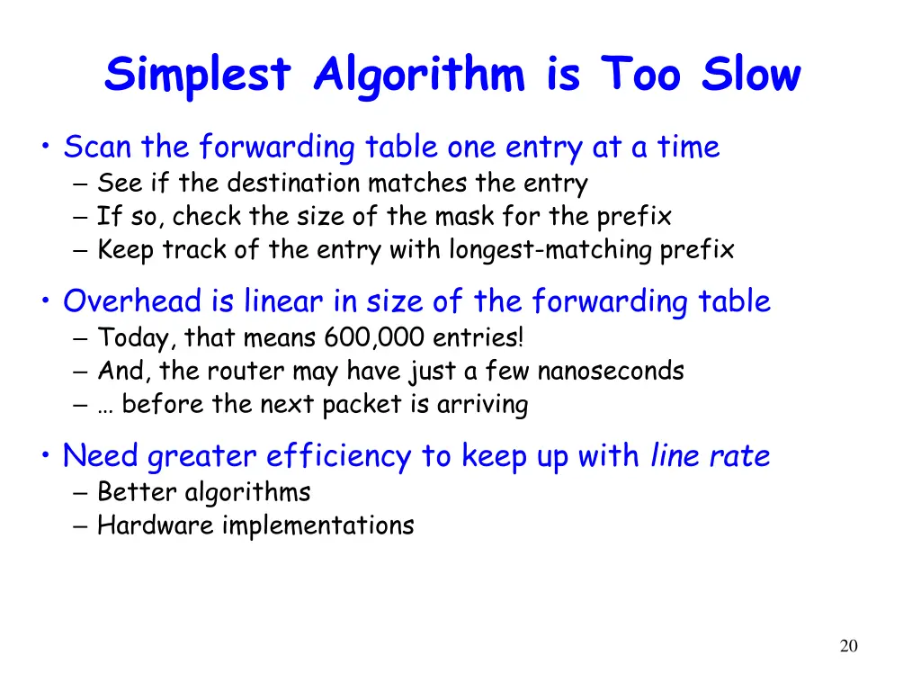 simplest algorithm is too slow