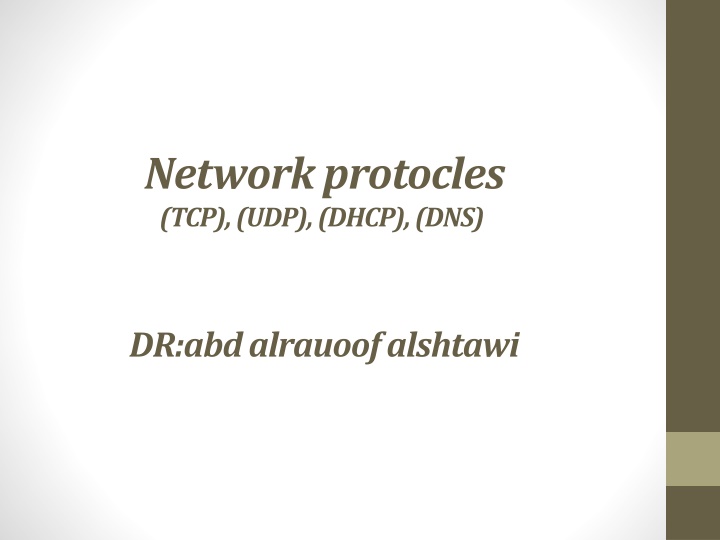 network protocles tcp udp dhcp dns