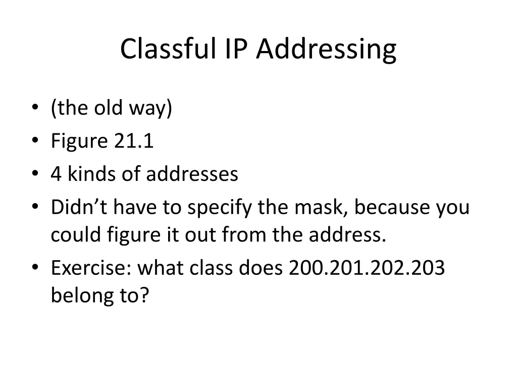 classful ip addressing