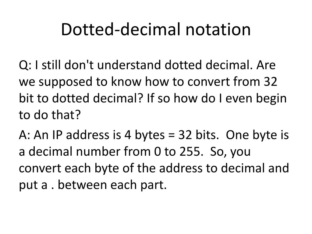 dotted decimal notation