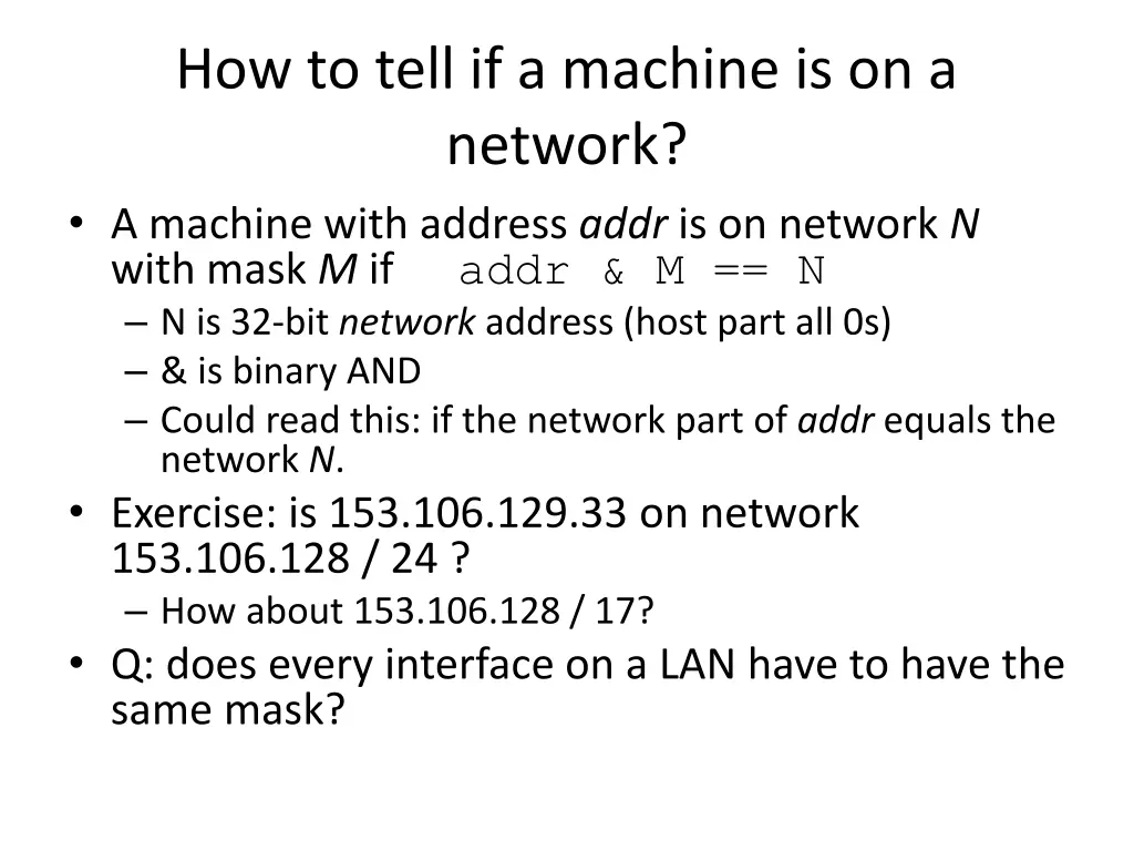 how to tell if a machine is on a network