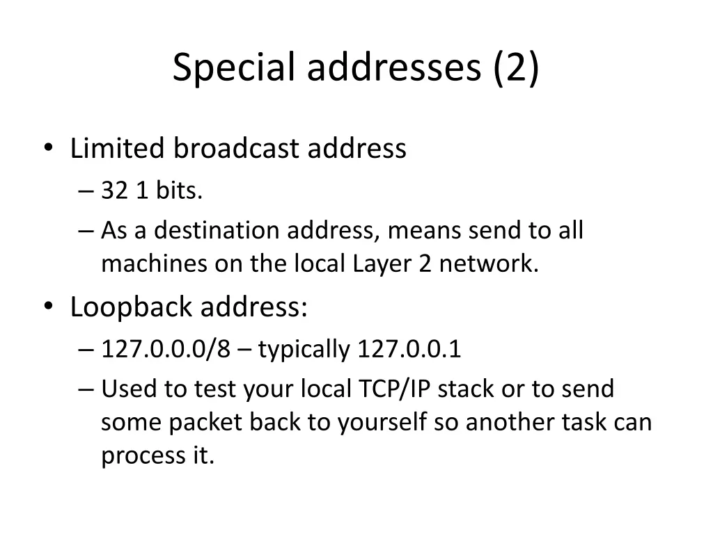 special addresses 2