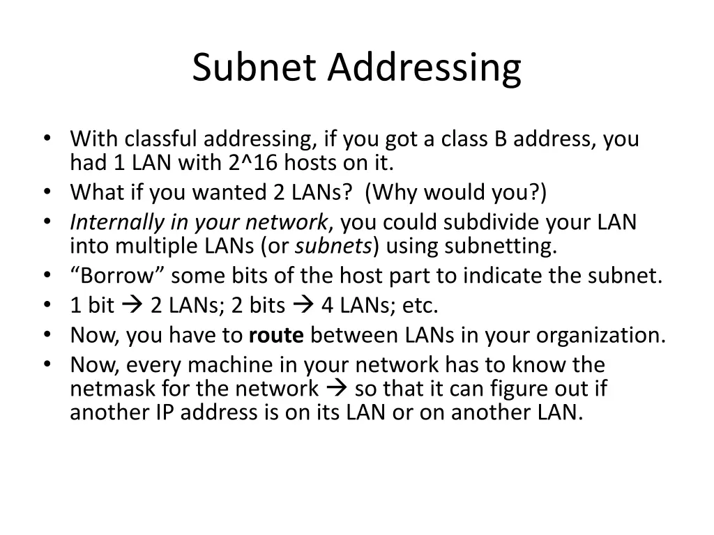 subnet addressing