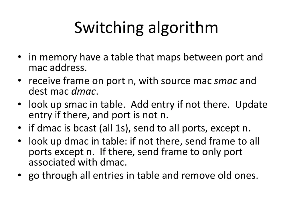 switching algorithm