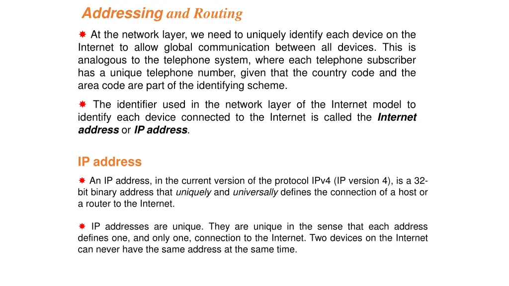 addressing and routing