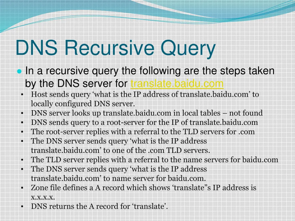 dns recursive query in a recursive query