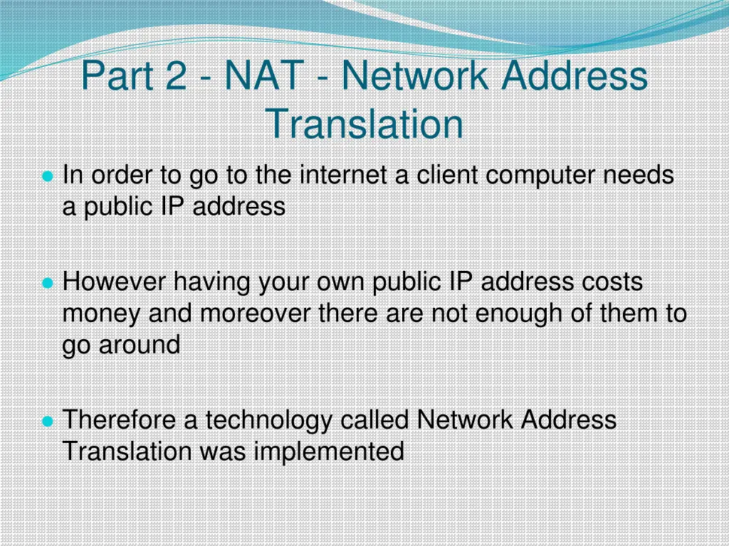 part 2 nat network address translation in order