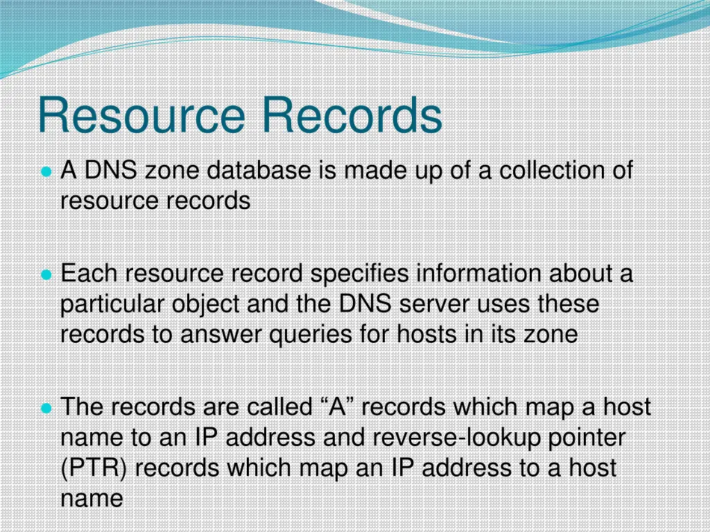 resource records a dns zone database is made