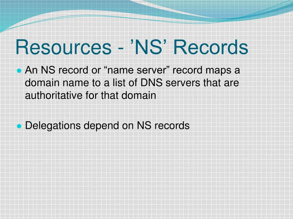 resources ns records