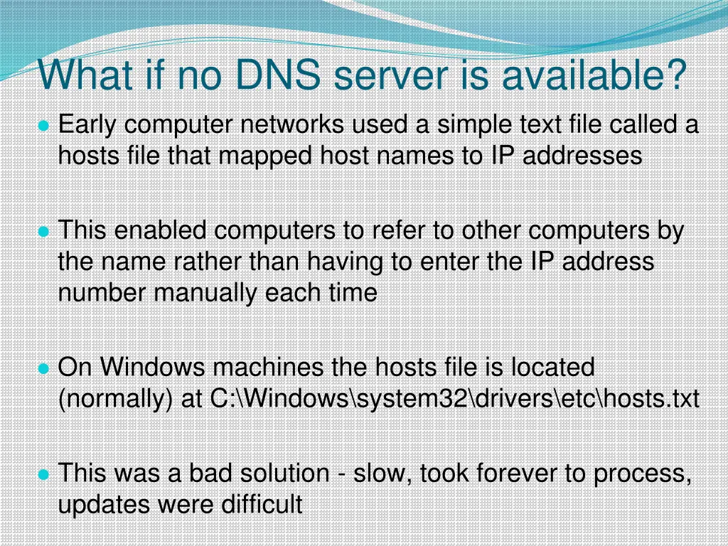 what if no dns server is available early computer