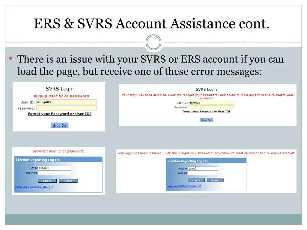 ers svrs account assistance cont