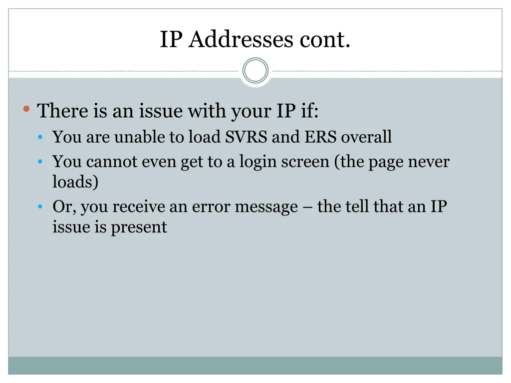 ip addresses cont