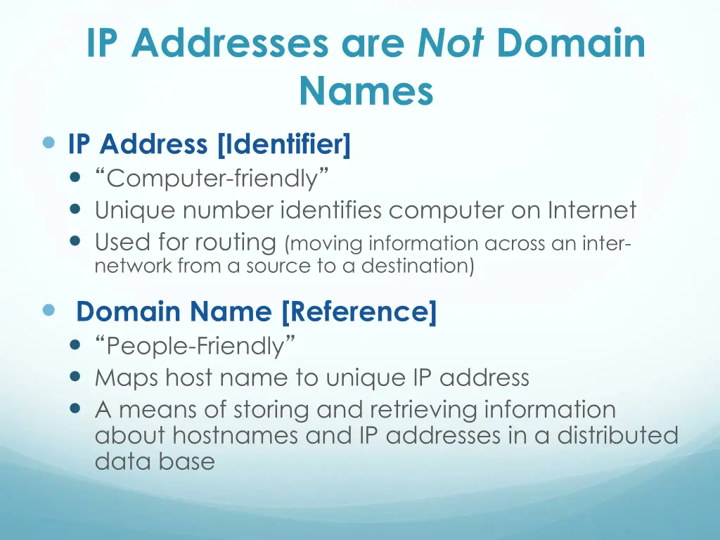 ip addresses are not domain names ip address