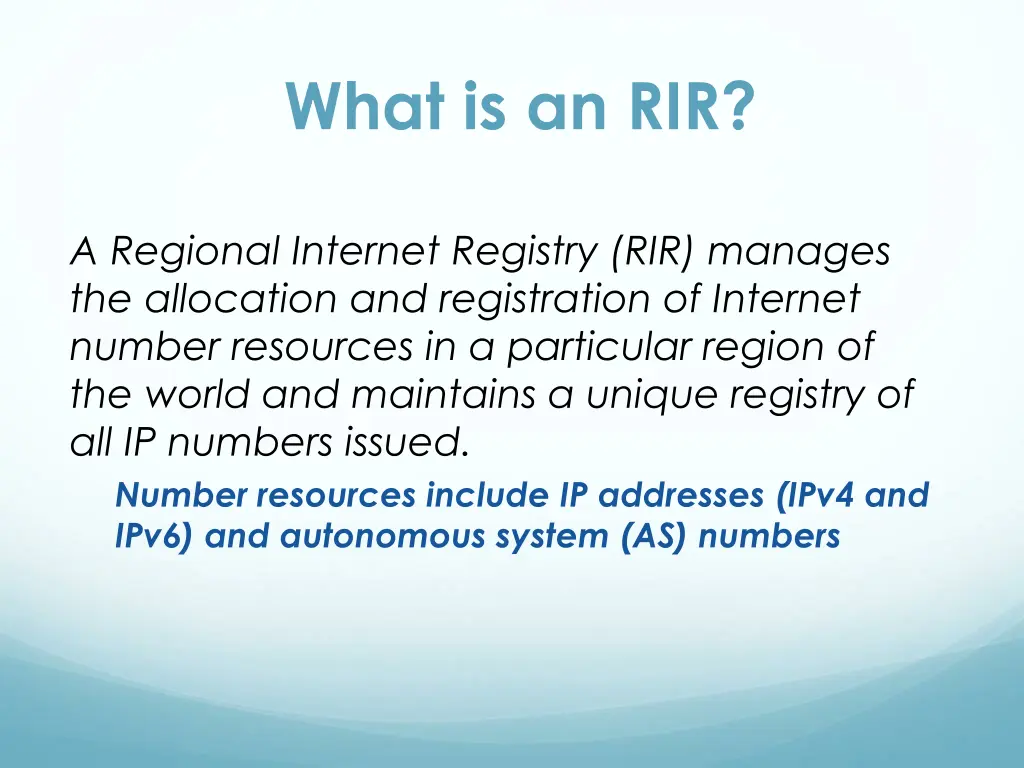 what is an rir