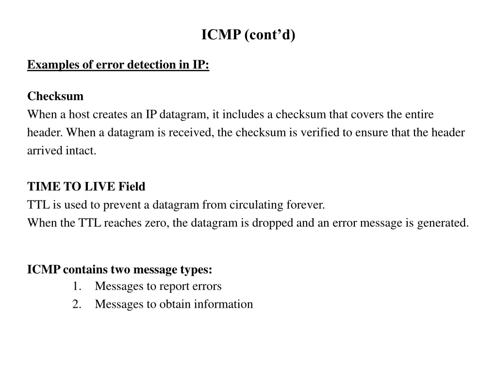 icmp cont d