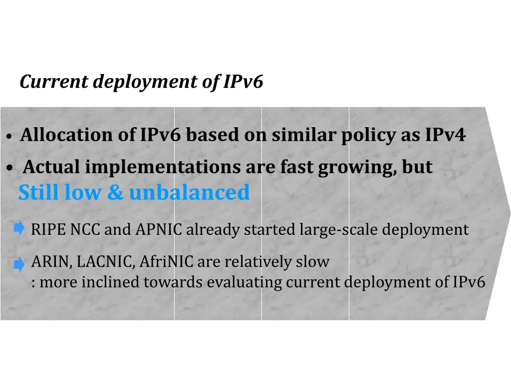 current deployment of ipv6