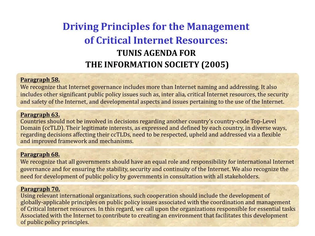 driving principles for the management of critical