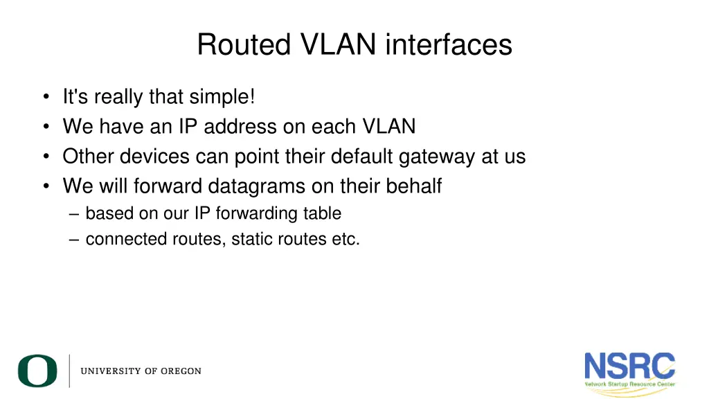 routed vlan interfaces