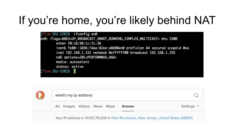 if you re home you re likely behind nat 1