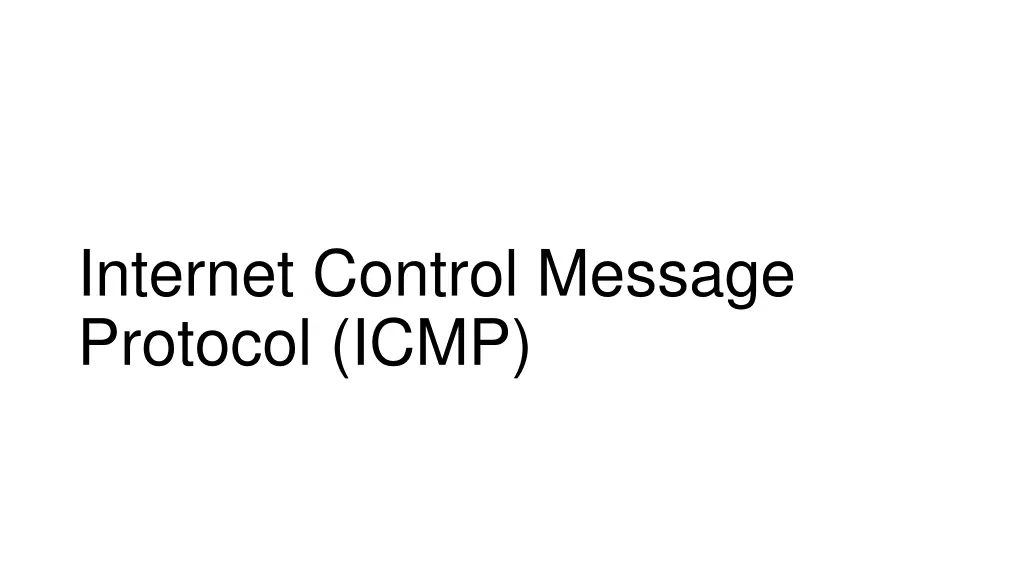 internet control message protocol icmp