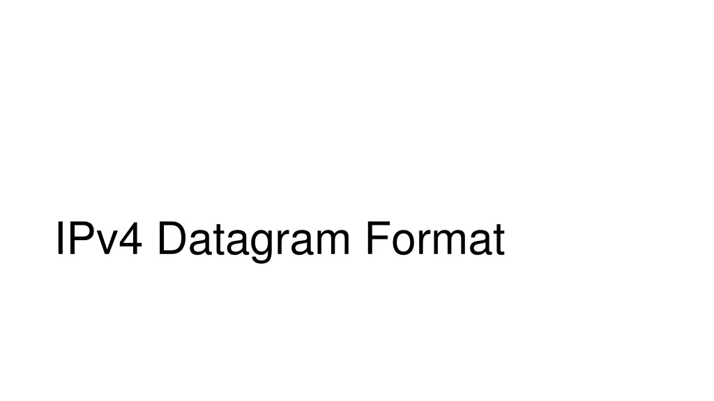 ipv4 datagram format