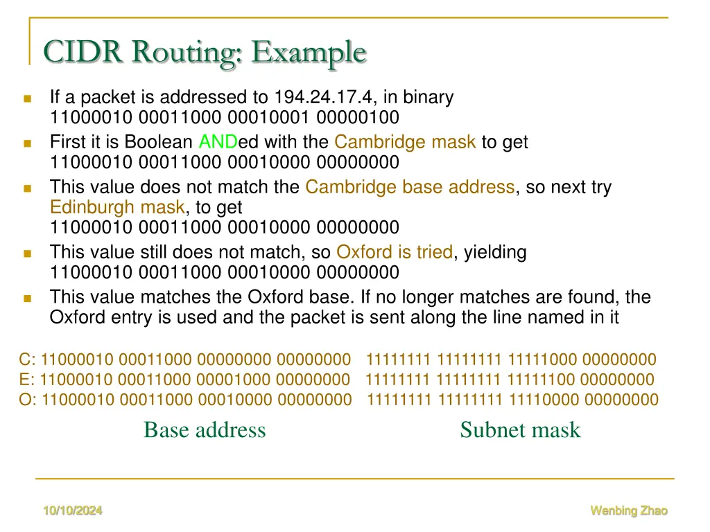 cidr routing example