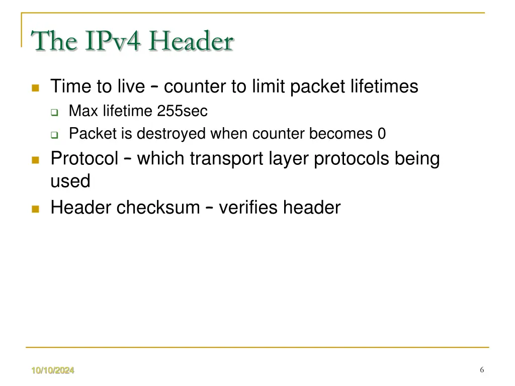 the ipv4 header 1