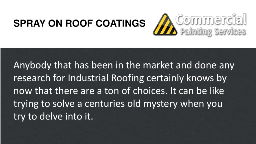 spray on roof coatings