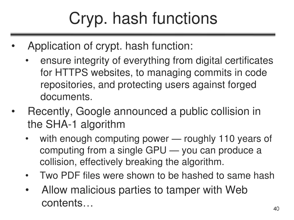 cryp hash functions